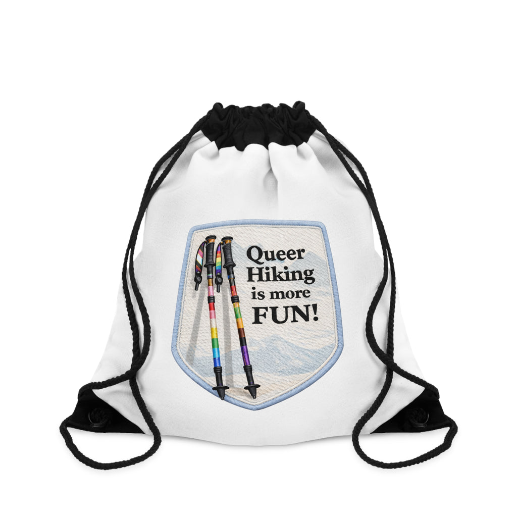Queer Hiking Drawstring Bag — Light Blue