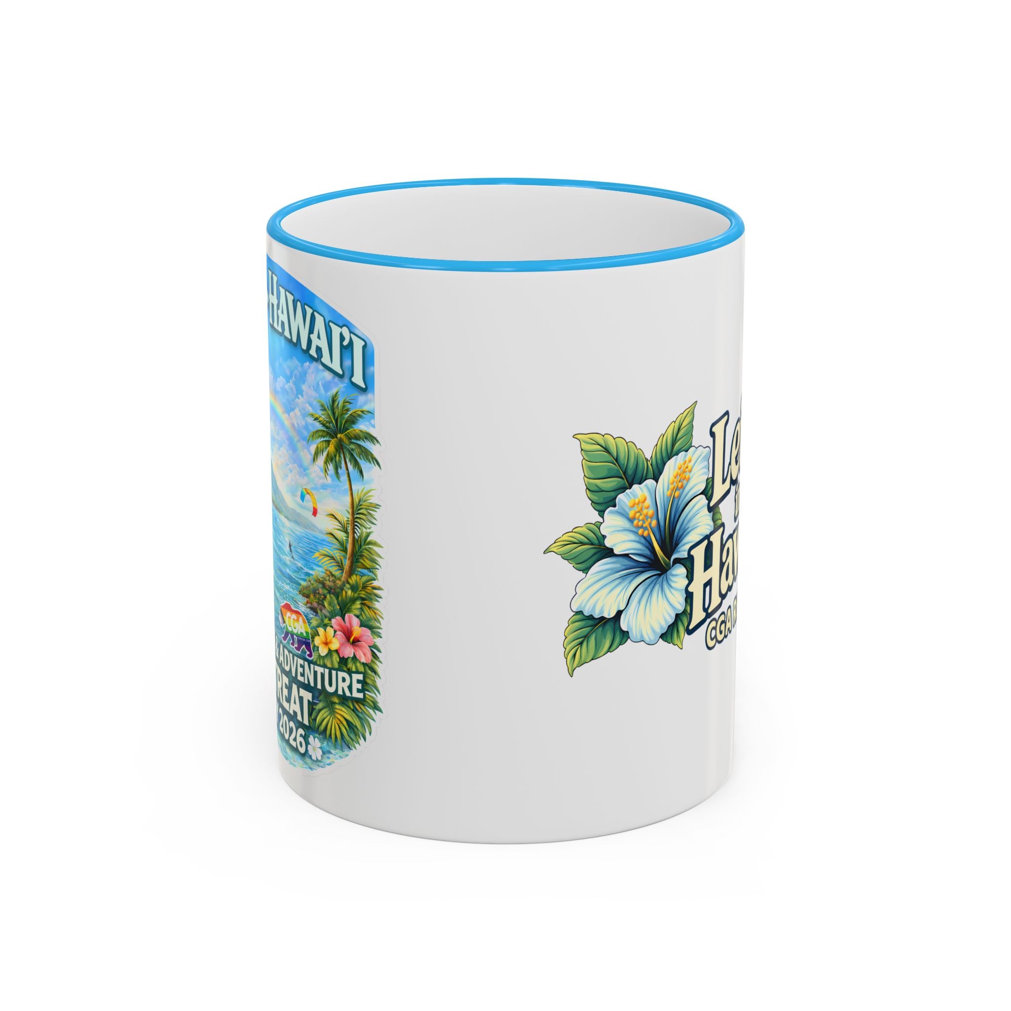 CGA Hawaii Retreat: Hawaii Hibiscus Accent Rim & Handle Coffee Cup (11oz/15oz)