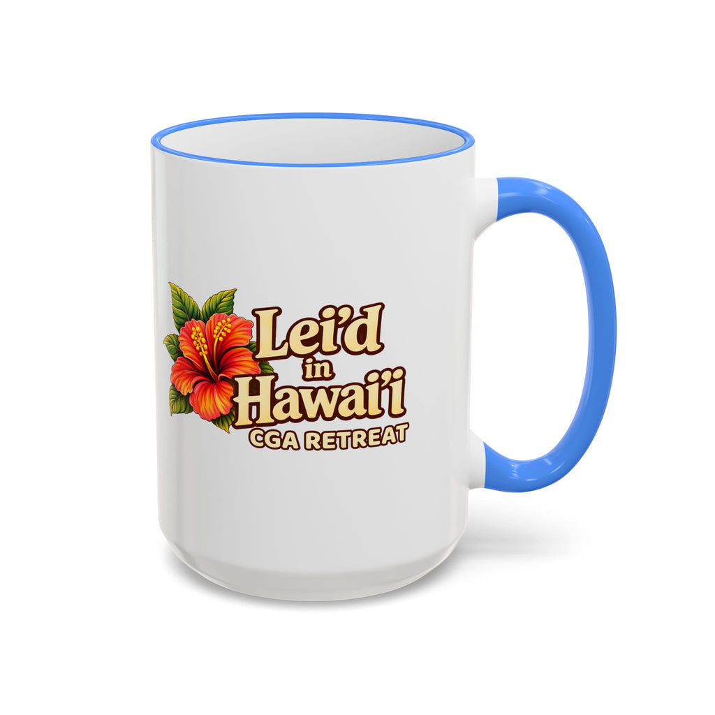 CGA Hawaii Retreat: Vintage Travel Hibiscus Accent Coffee Mug (11oz & 15oz)