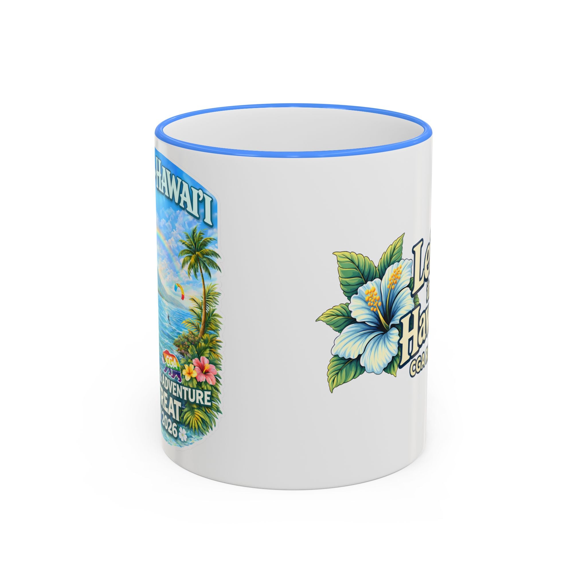 CGA Hawaii Retreat: Hawaii Hibiscus Accent Rim & Handle Coffee Cup (11oz/15oz)