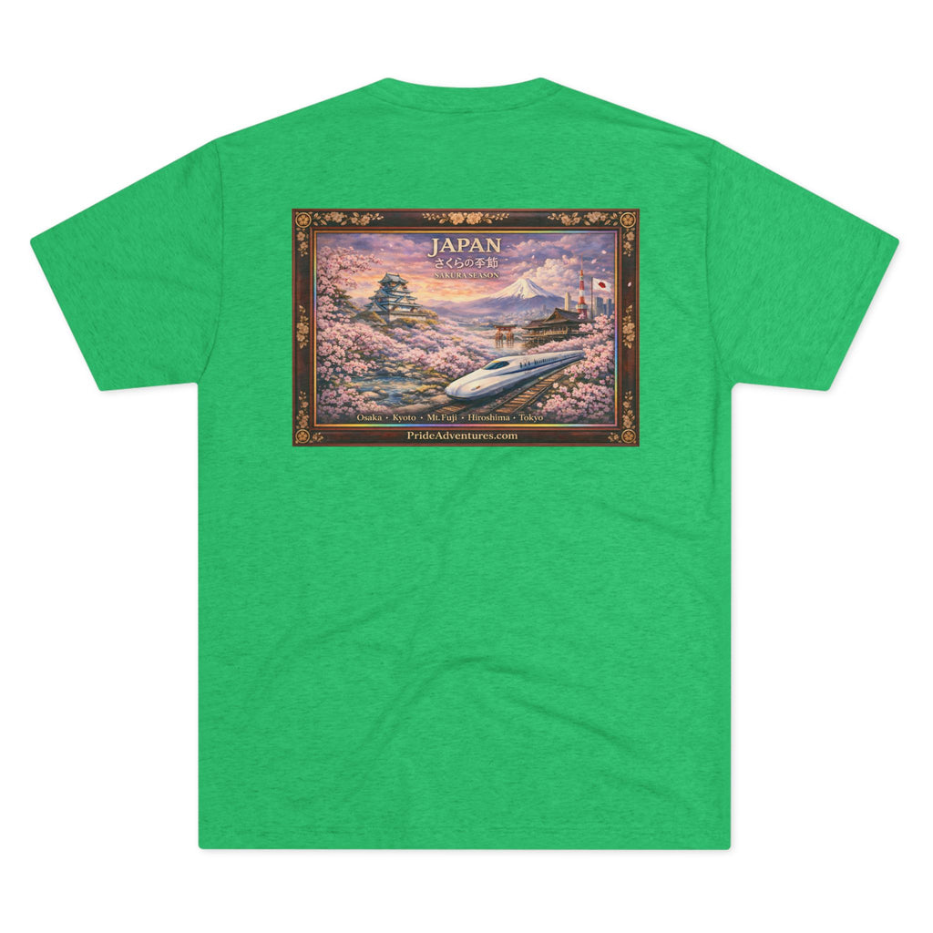 Japan Sakura Season Collector Tee -- Front Badge & Back Art Print · CGA × Pride Adventures