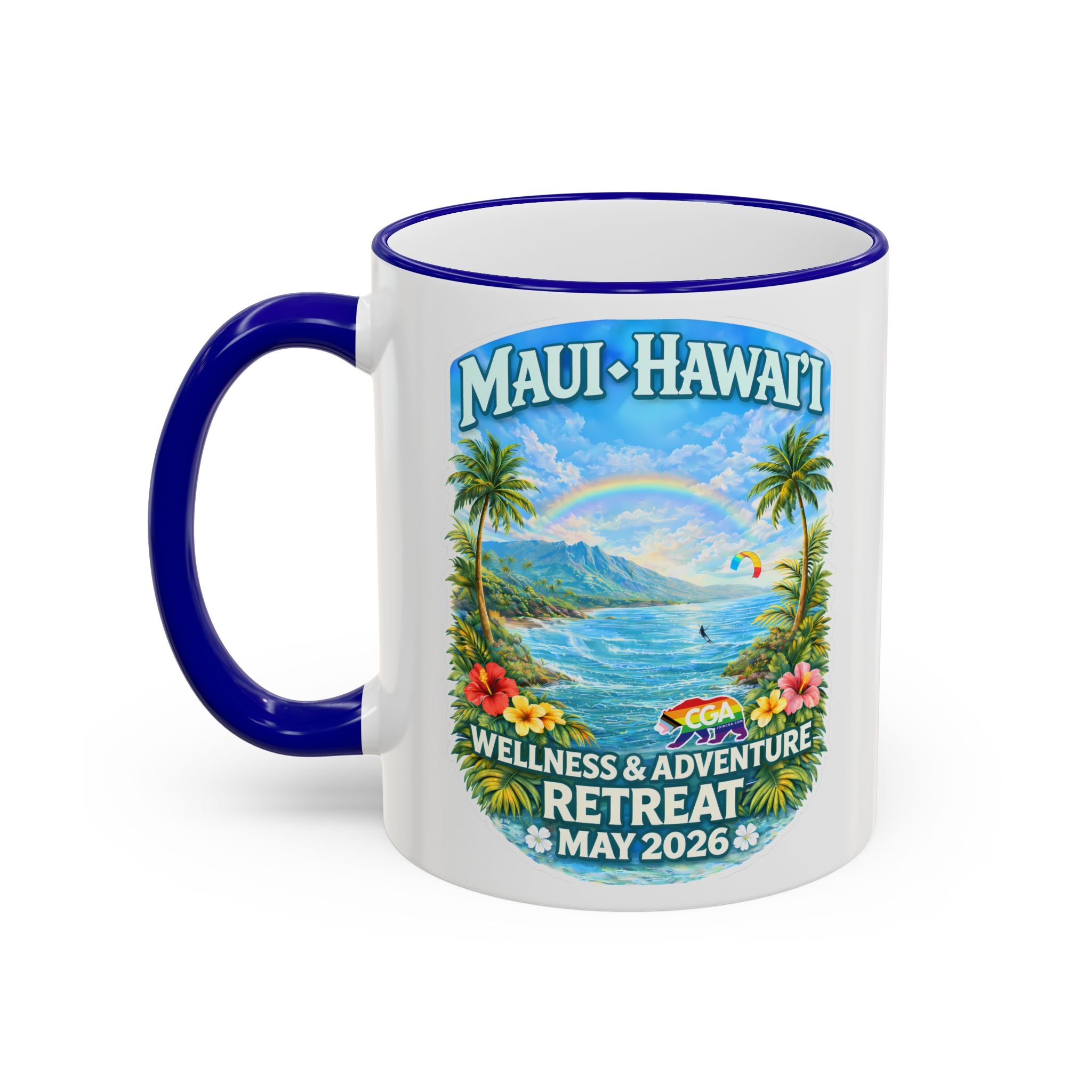 CGA Hawaii Retreat: Hawaii Hibiscus Accent Rim & Handle Coffee Cup (11oz/15oz)