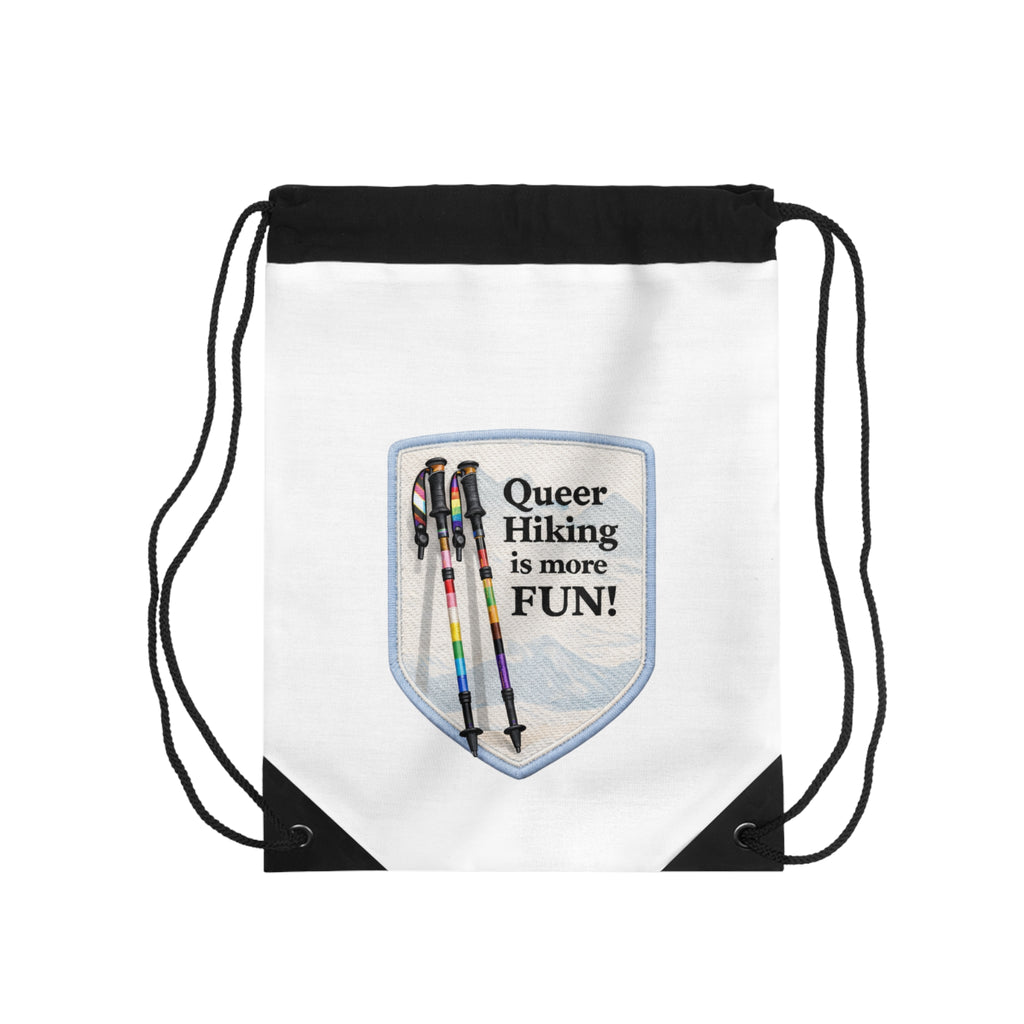Queer Hiking Drawstring Bag — Light Blue