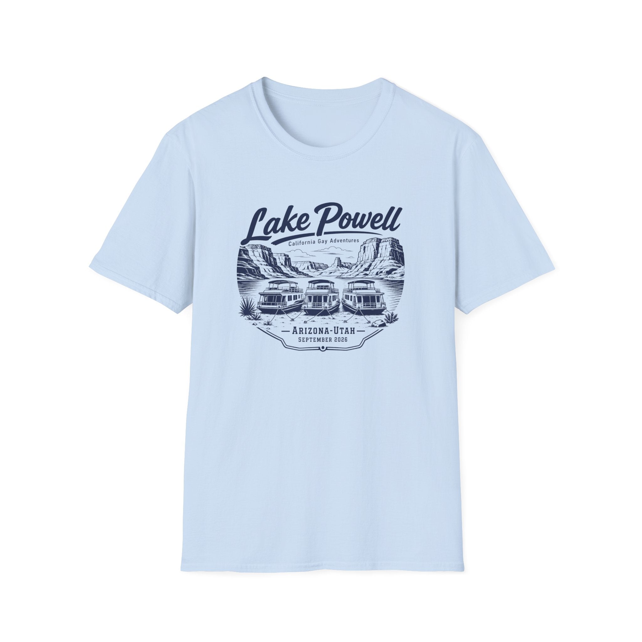 Lake Powell Scenic T-Shirt — Navy Blue Letters