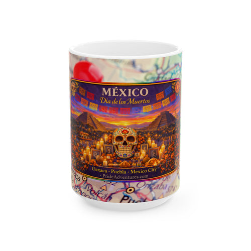 Día de los Muertos Adventure Mug – Oaxaca to Mexico City | 11 oz / 15 oz