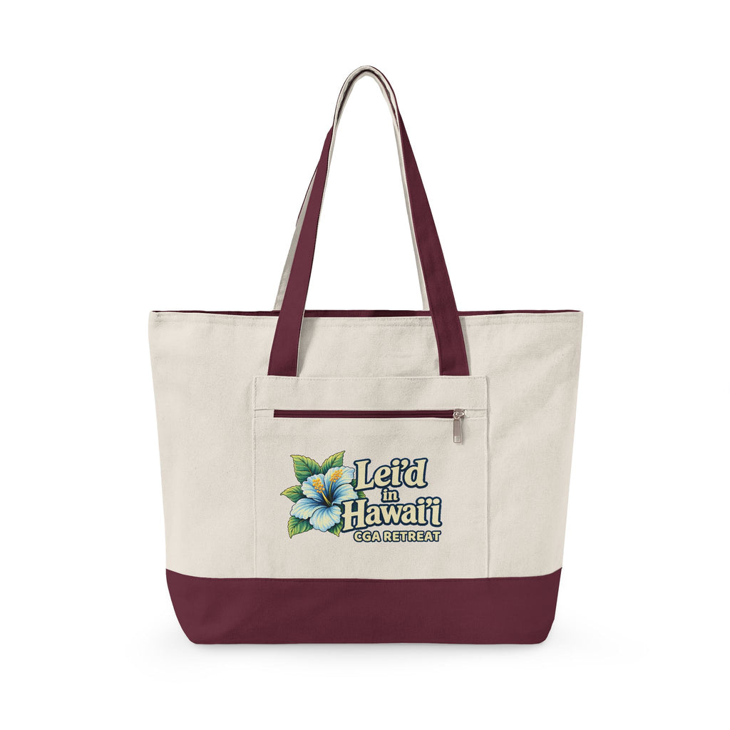 CGA Hawaii Retreat: Zippered Beach Tote - Blue Flower