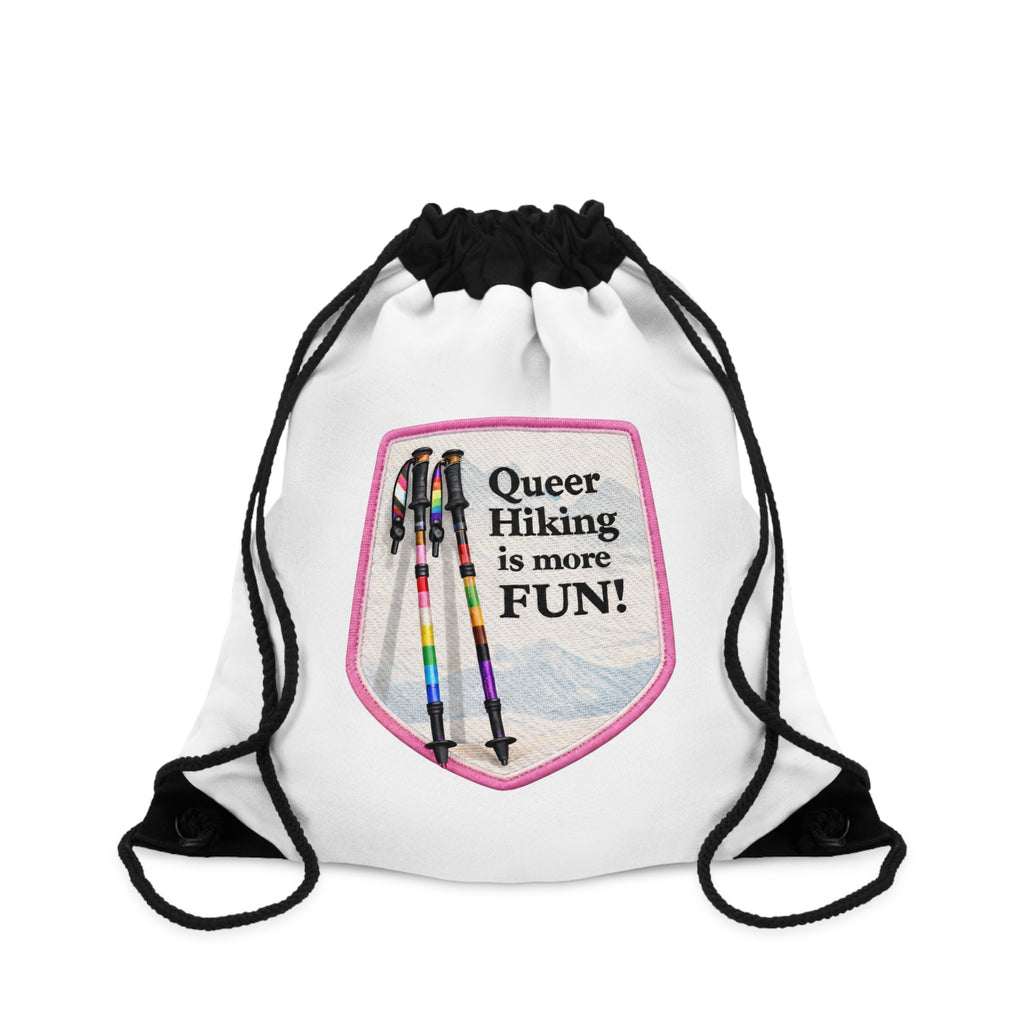 Queer Hiking Drawstring Bag