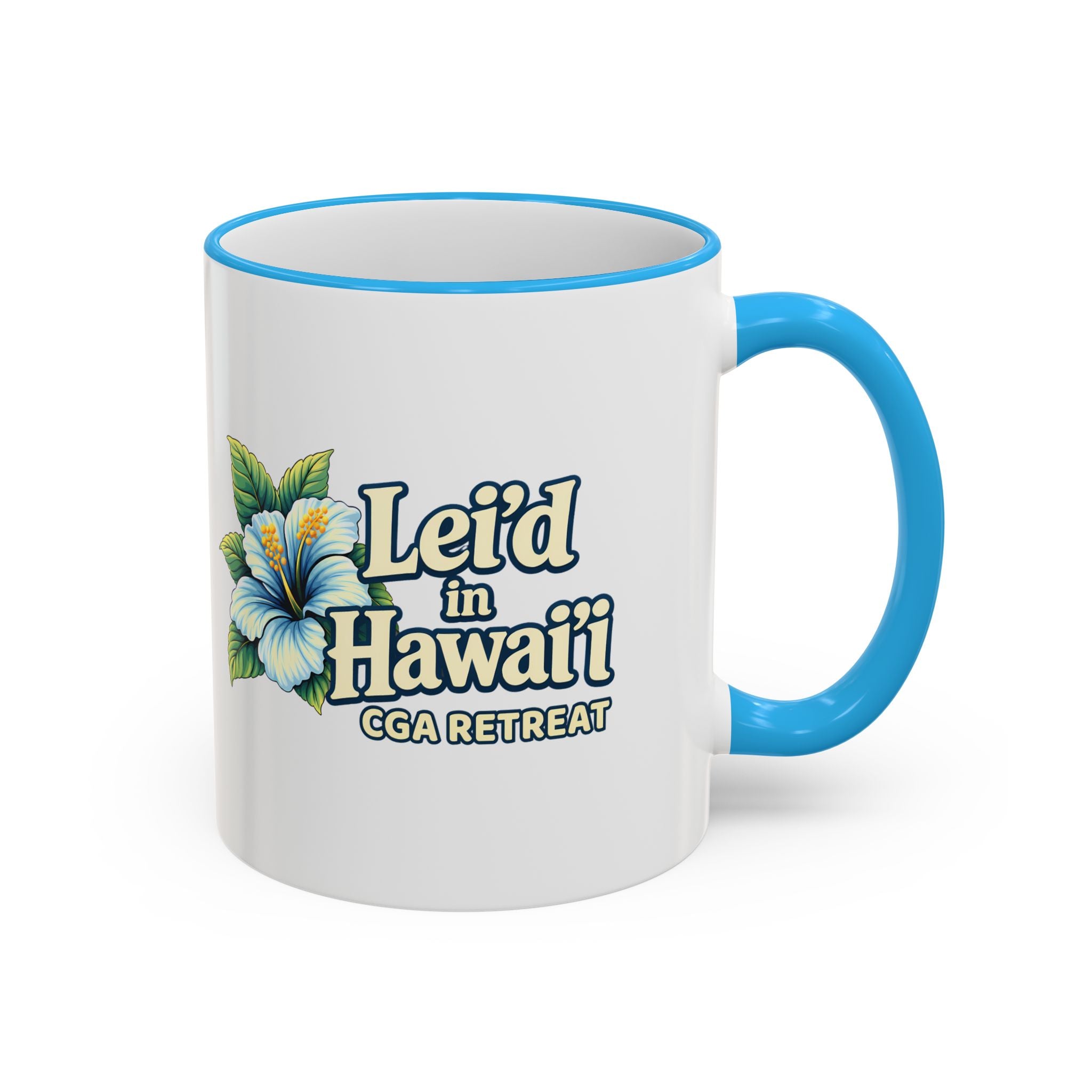 CGA Hawaii Retreat: Hawaii Hibiscus Accent Rim & Handle Coffee Cup (11oz/15oz)