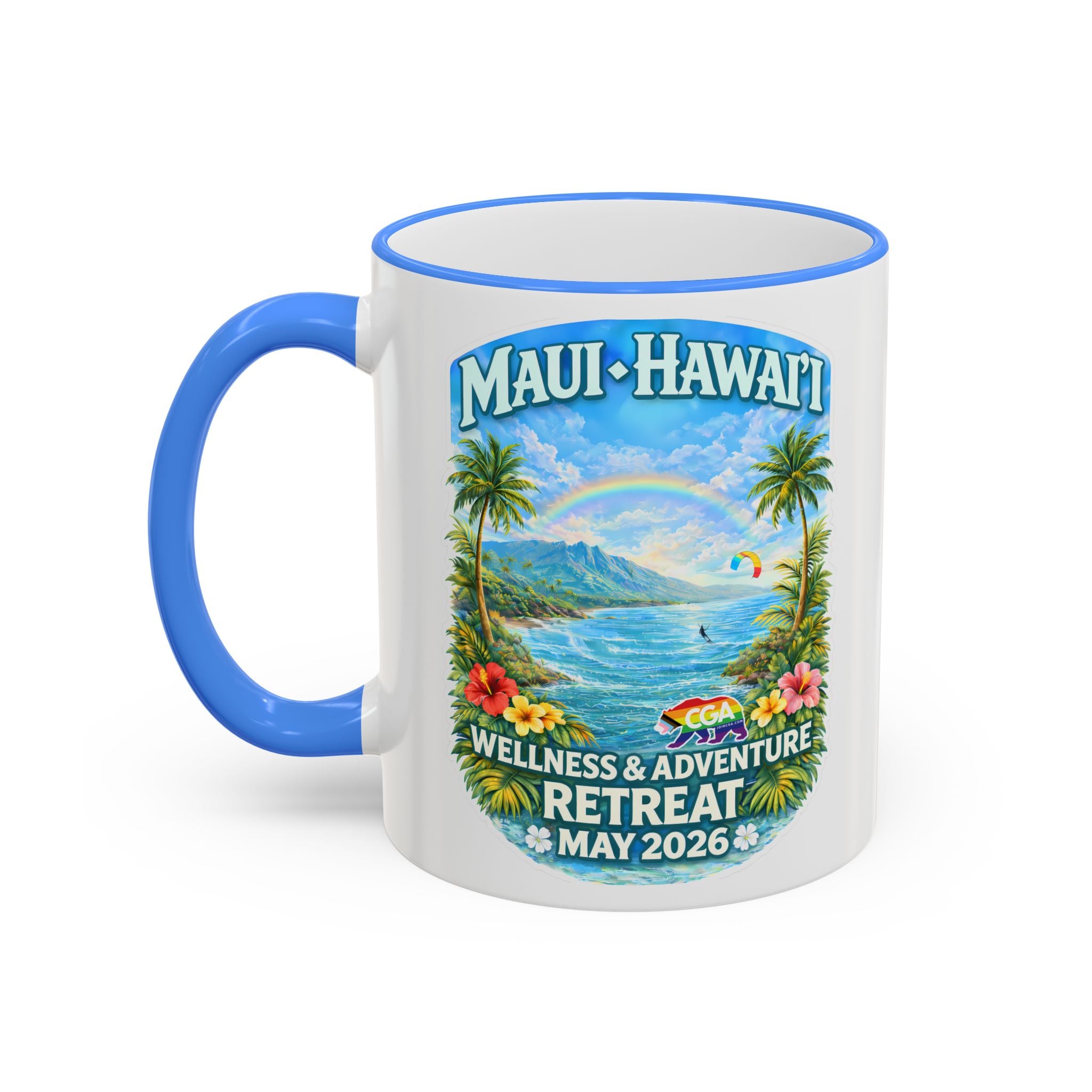 CGA Hawaii Retreat: Hawaii Hibiscus Accent Rim & Handle Coffee Cup (11oz/15oz)
