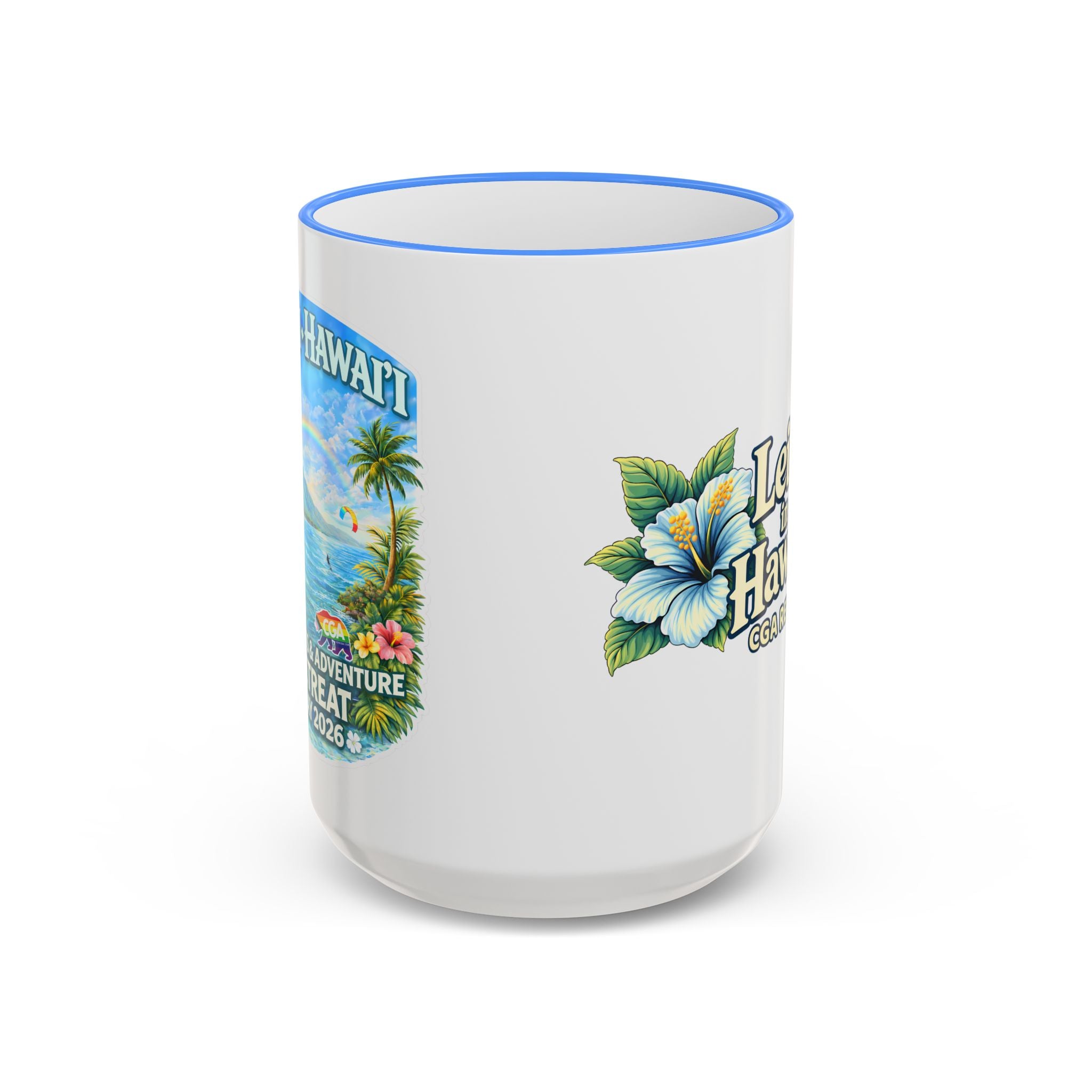 CGA Hawaii Retreat: Hawaii Hibiscus Accent Rim & Handle Coffee Cup (11oz/15oz)