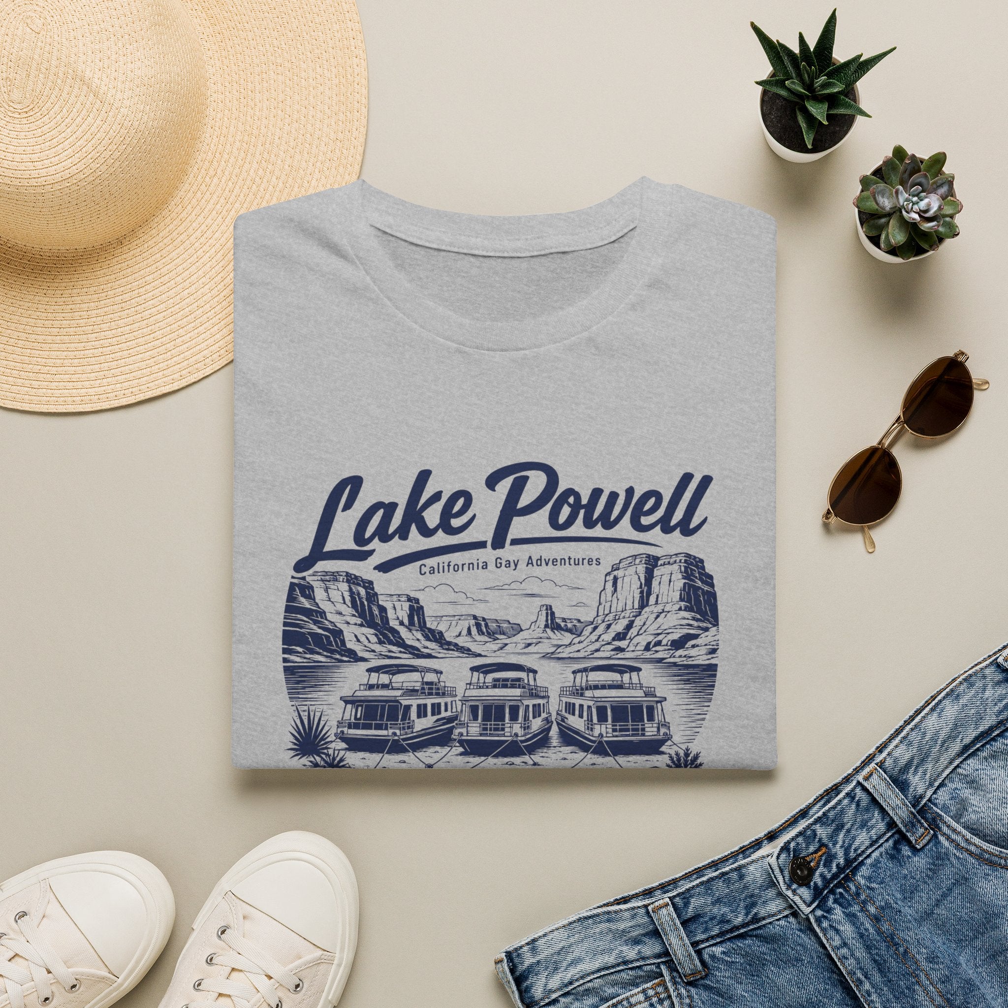 Lake Powell Scenic T-Shirt — Navy Blue Letters