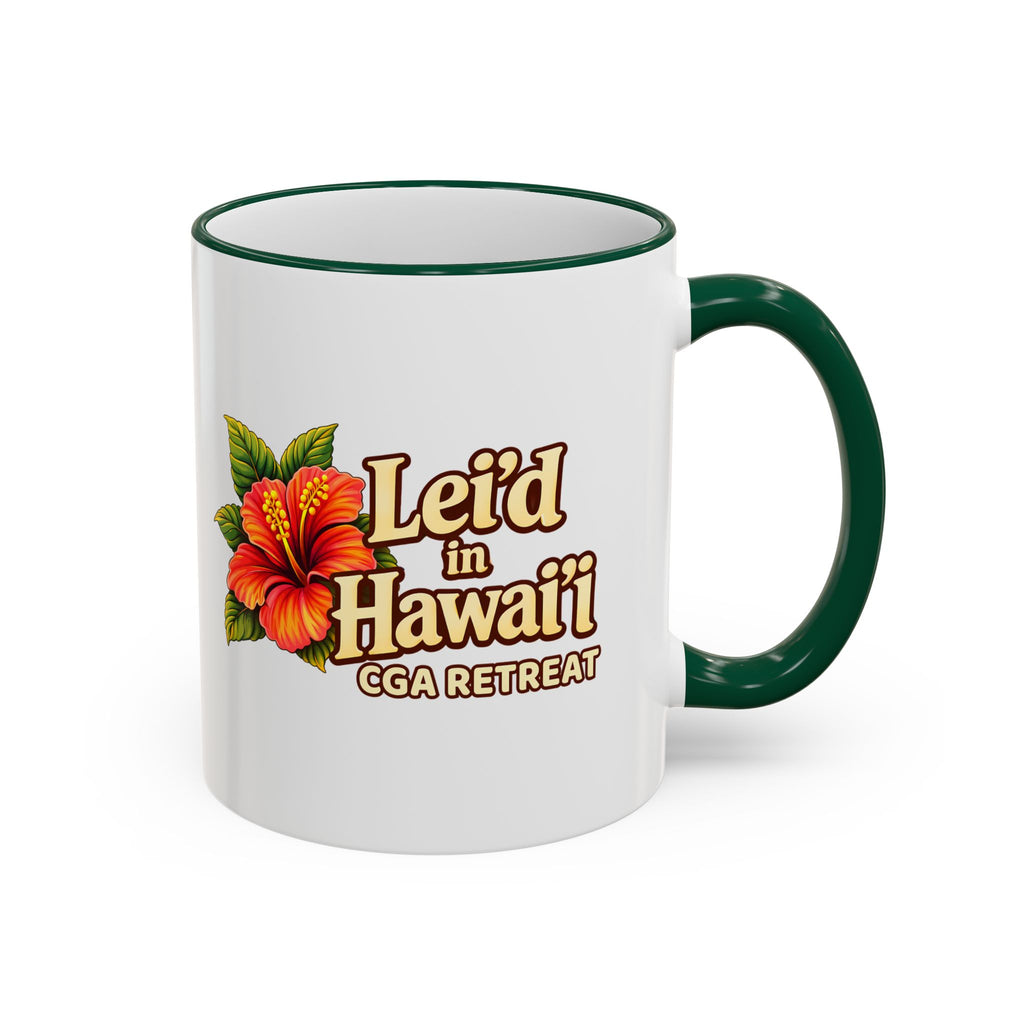 CGA Hawaii Retreat: Vintage Travel Hibiscus Accent Coffee Mug (11oz & 15oz)