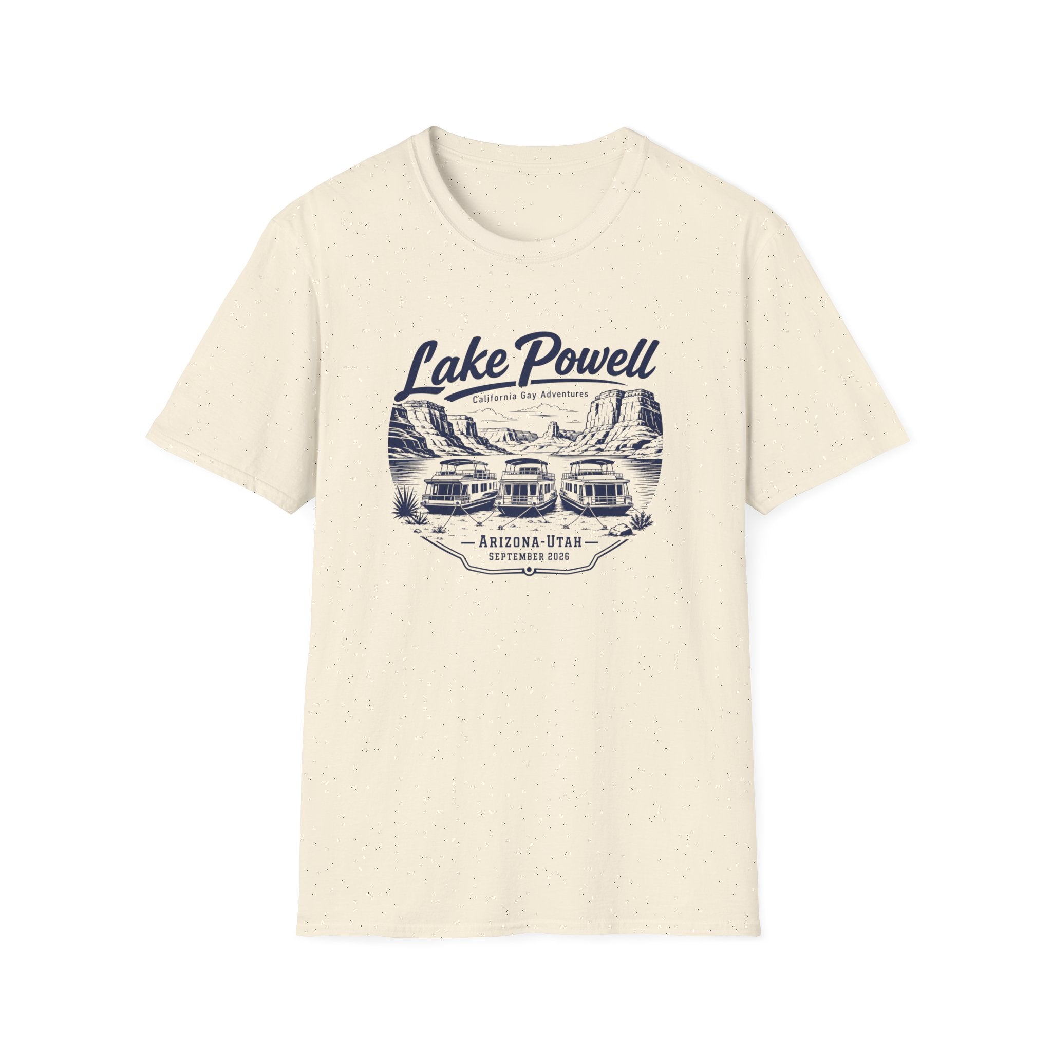 Lake Powell Scenic T-Shirt — Navy Blue Letters