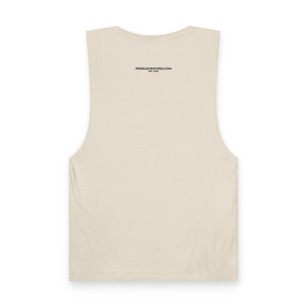 Queer Hiking Is More Fun Tank Top — LGBTQ+ Outdoor Vest - Blue Border