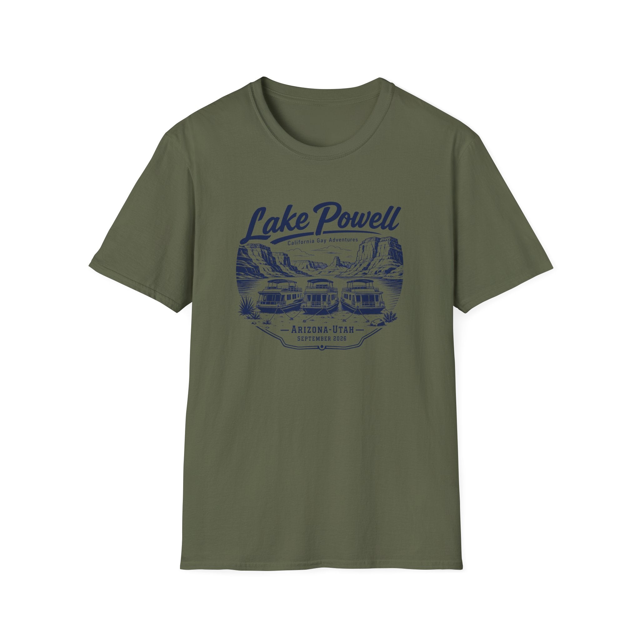 Lake Powell Scenic T-Shirt — Navy Blue Letters