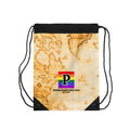 Pride Adventures Vintage Map Drawstring Bag — Travel Compass Gym Sack