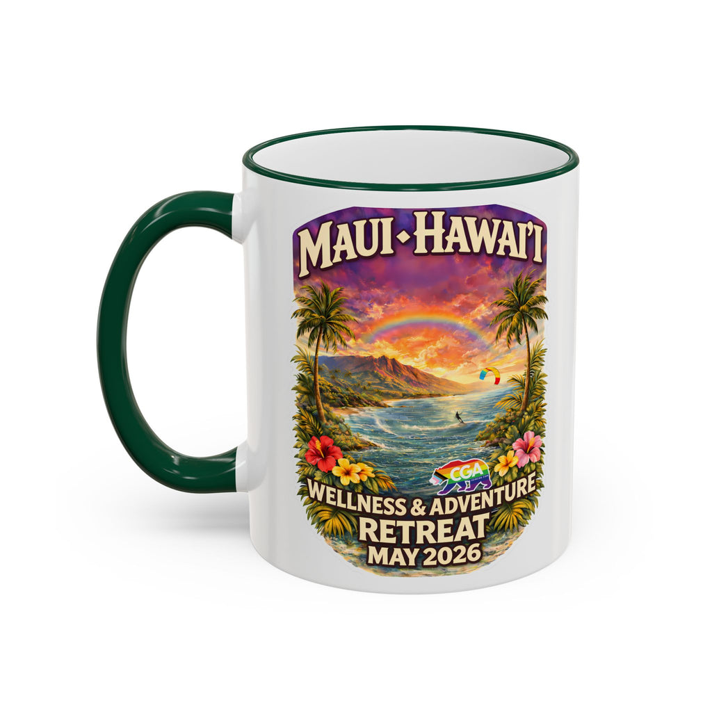 CGA Hawaii Retreat: Vintage Travel Hibiscus Accent Coffee Mug (11oz & 15oz)