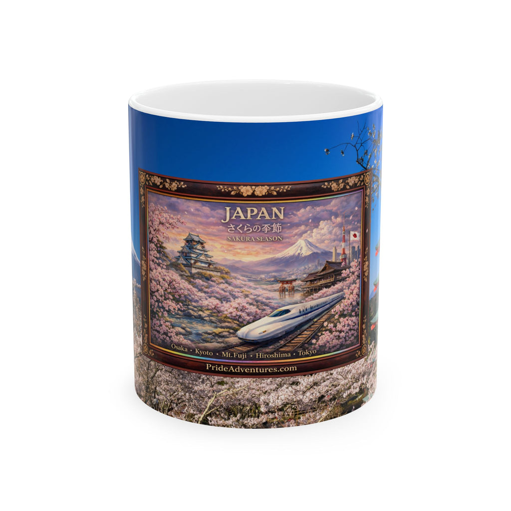 Japan Sakura Adventure Mug – Osaka to Tokyo | 11 oz / 15 oz