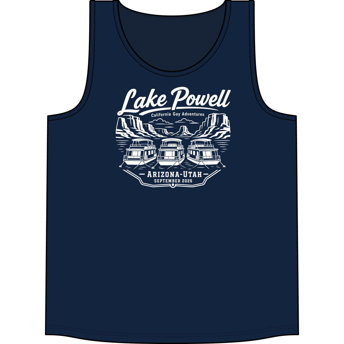 Lake Powell Tank Top - White Lettering