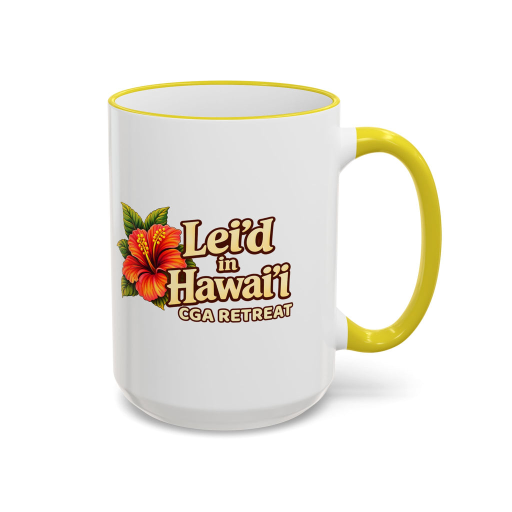 CGA Hawaii Retreat: Vintage Travel Hibiscus Accent Coffee Mug (11oz & 15oz)