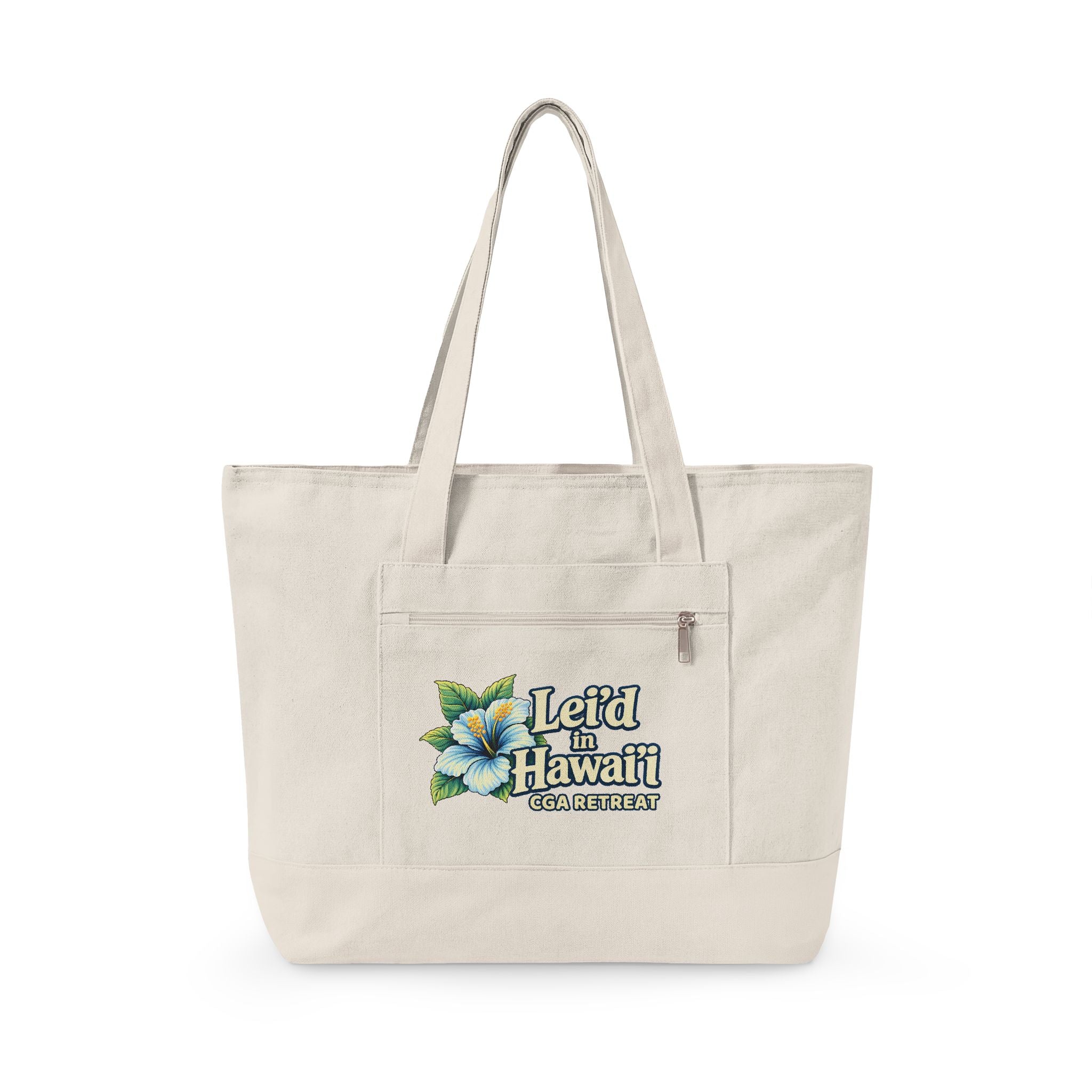 CGA Hawaii Retreat: Zippered Beach Tote - Blue Flower