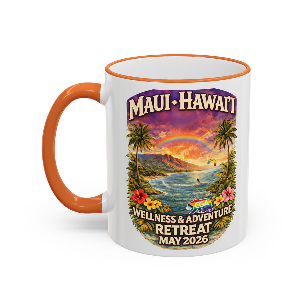 CGA Hawaii Retreat: Vintage Travel Hibiscus Accent Coffee Mug (11oz & 15oz)
